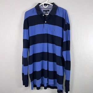 Mens Tommy Hilfiger‎ Classic & Fit Blue Collar Long Sleeve Casual Shirt Size XXL
